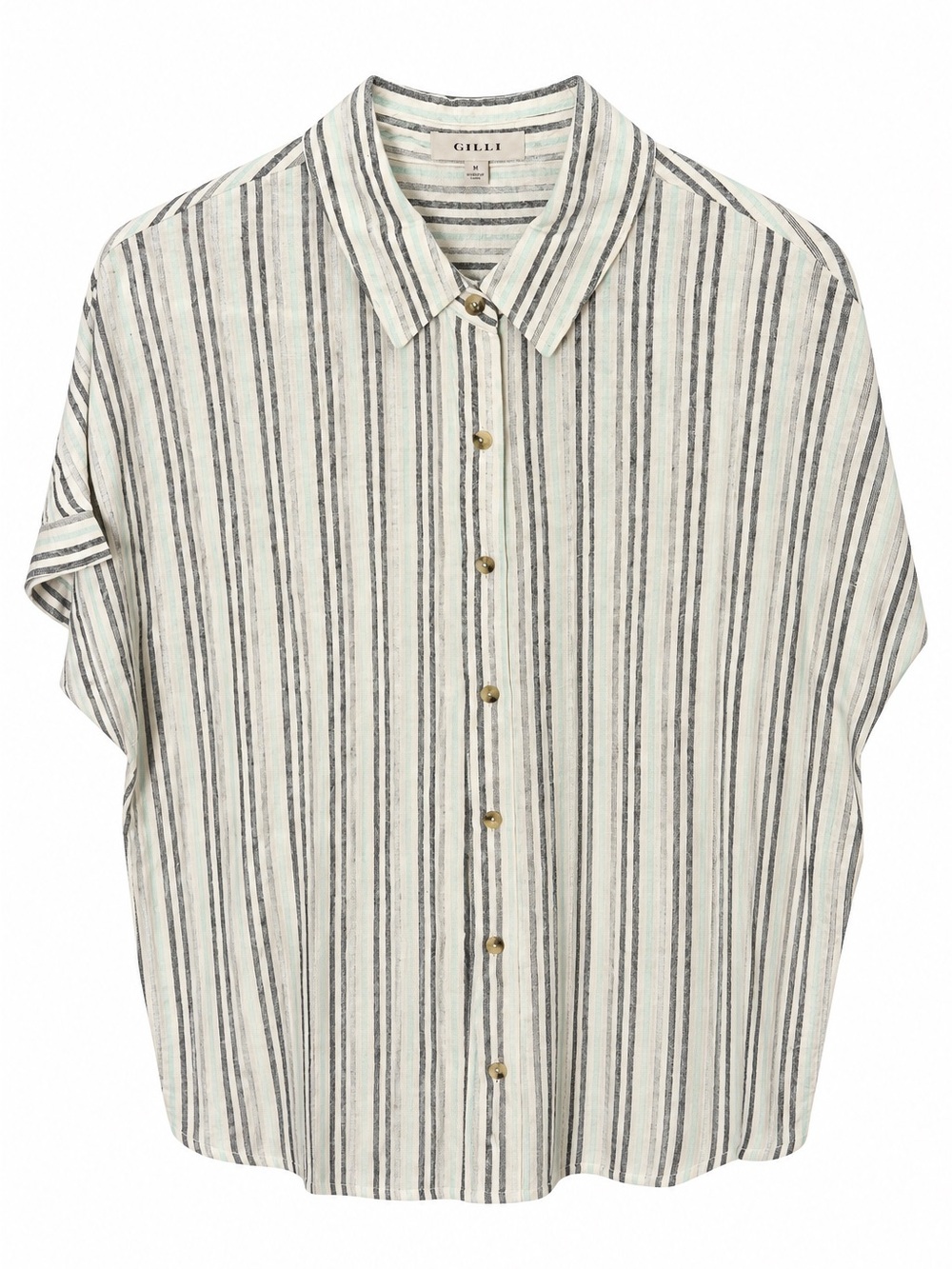GILLI Cream and Black Striped Button-Down Shirt